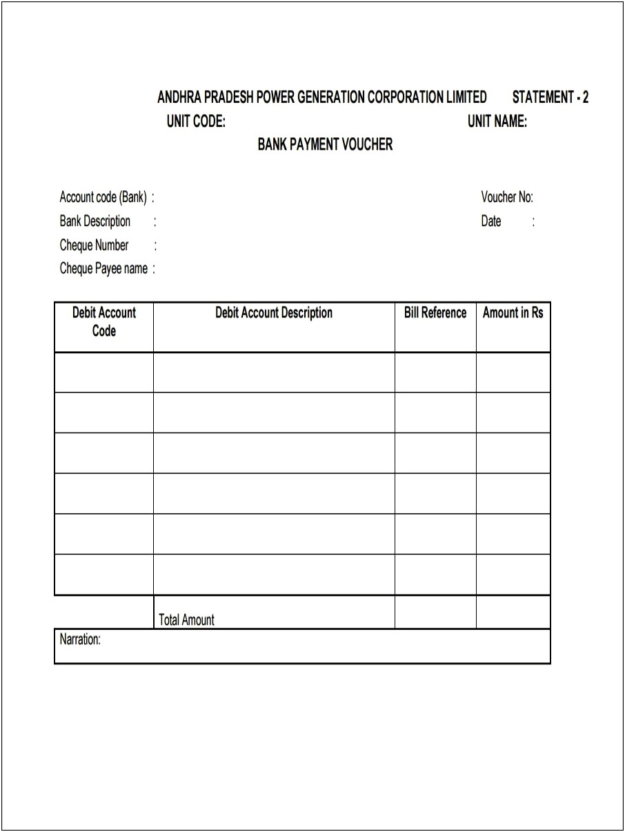 Payment Voucher Template Excel Free Download