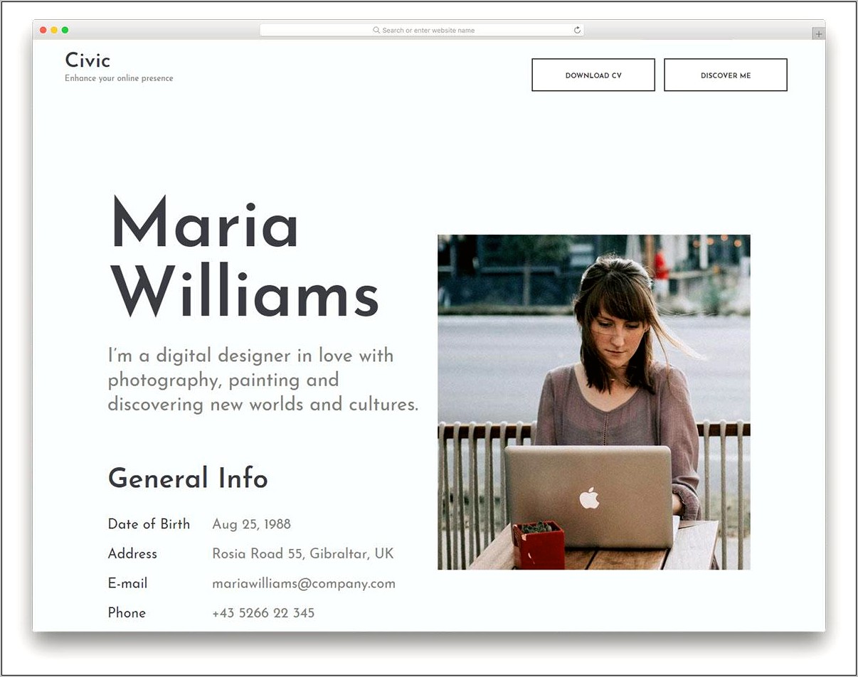 Personal Web Page Template Free Download
