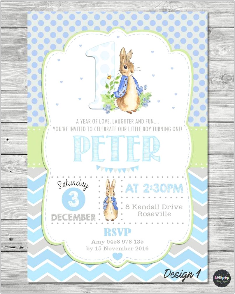 Peter Rabbit Birthday Invitation Templates Free