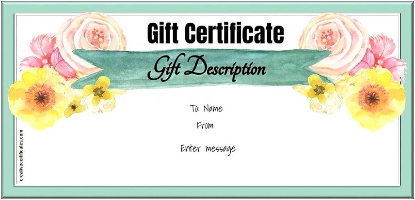 Photo Session Gift Certificate Template Free