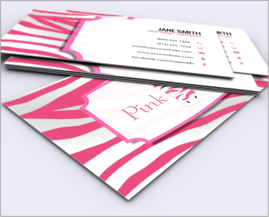 Pink Zebra Business Card Template Free