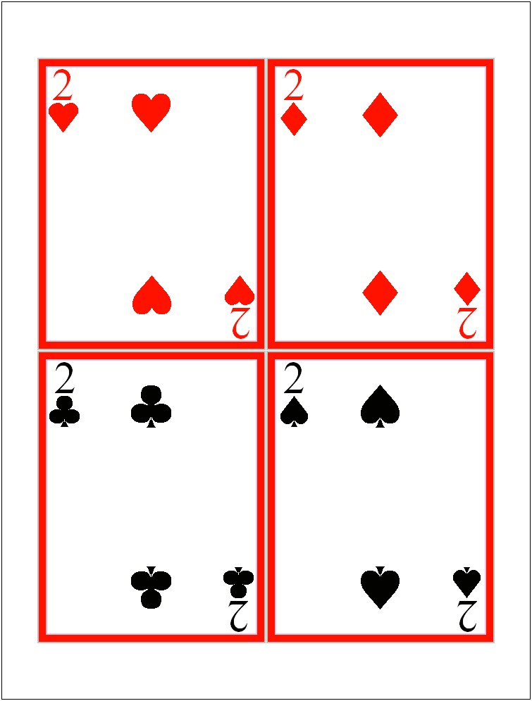 Playing Card Design Template Free Download