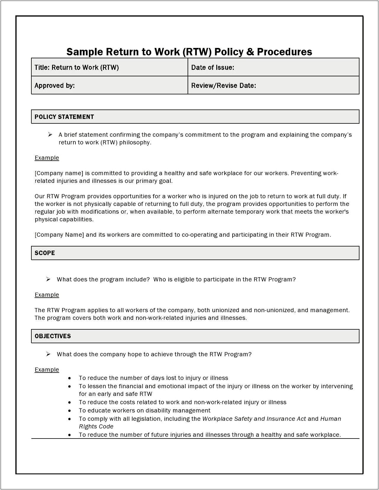Policies And Procedures Template Free Download