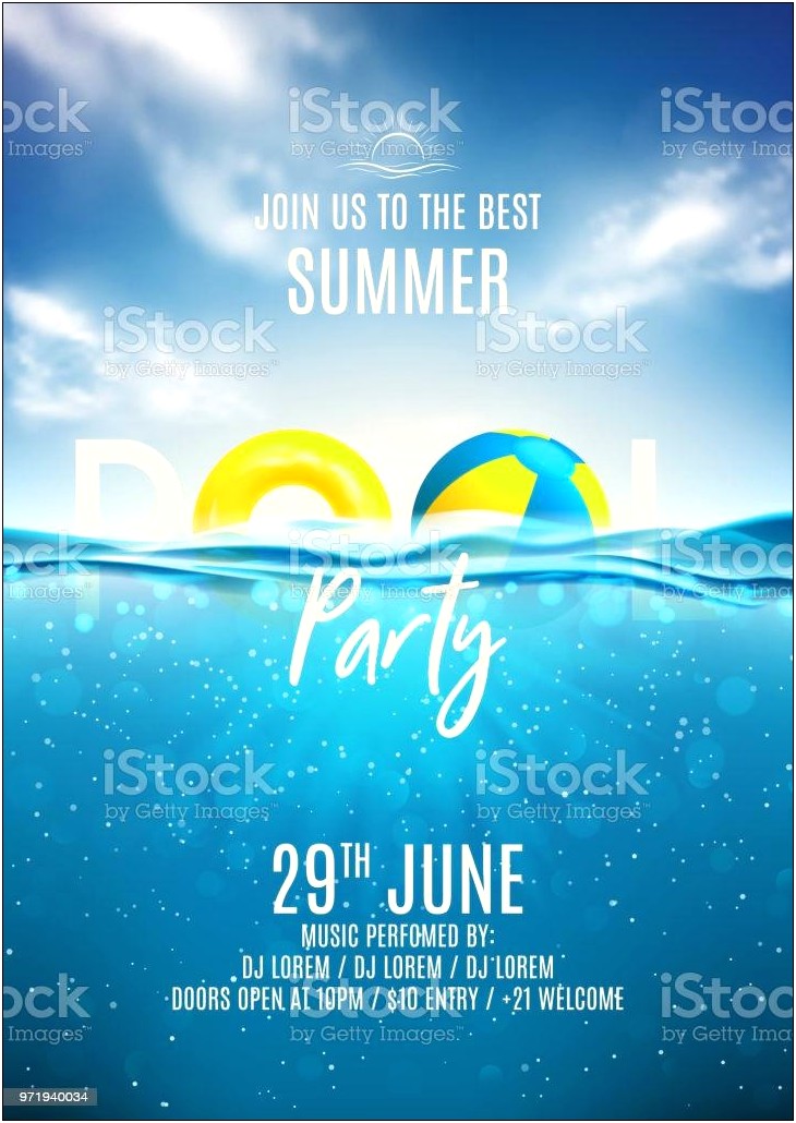 Pool Party Flyer Template Free Download