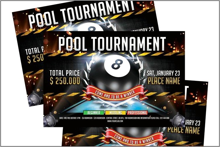 Pool Tournament Flyer Template Free Download