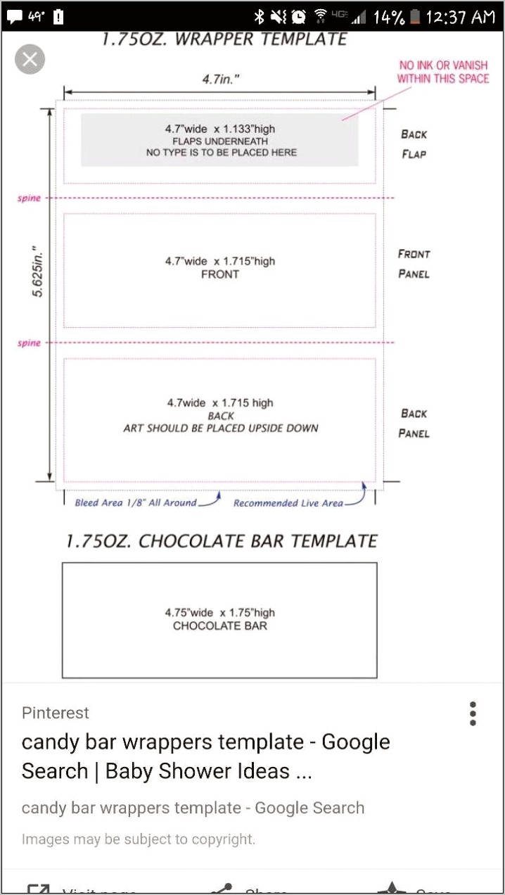 Printable Candy Bar Wrapper Template Free