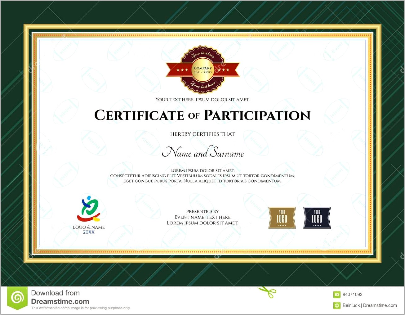 Printable Certificate Of Participation Templates Free