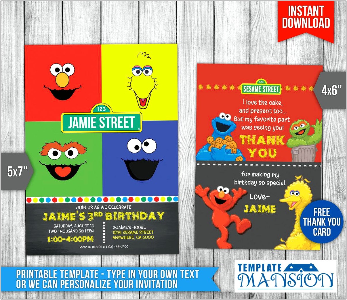 Printable Cookie Monster Invitation Template Free
