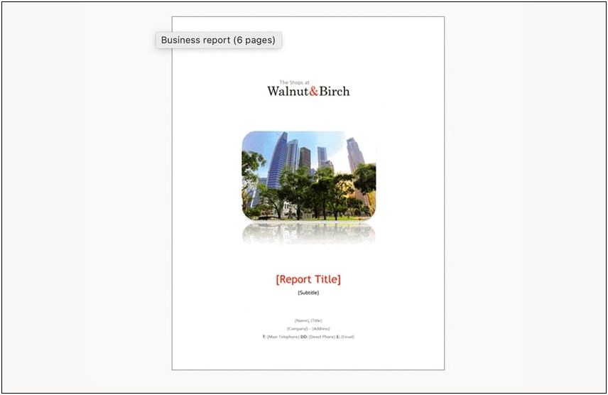 Professional Report Template Word Free Download