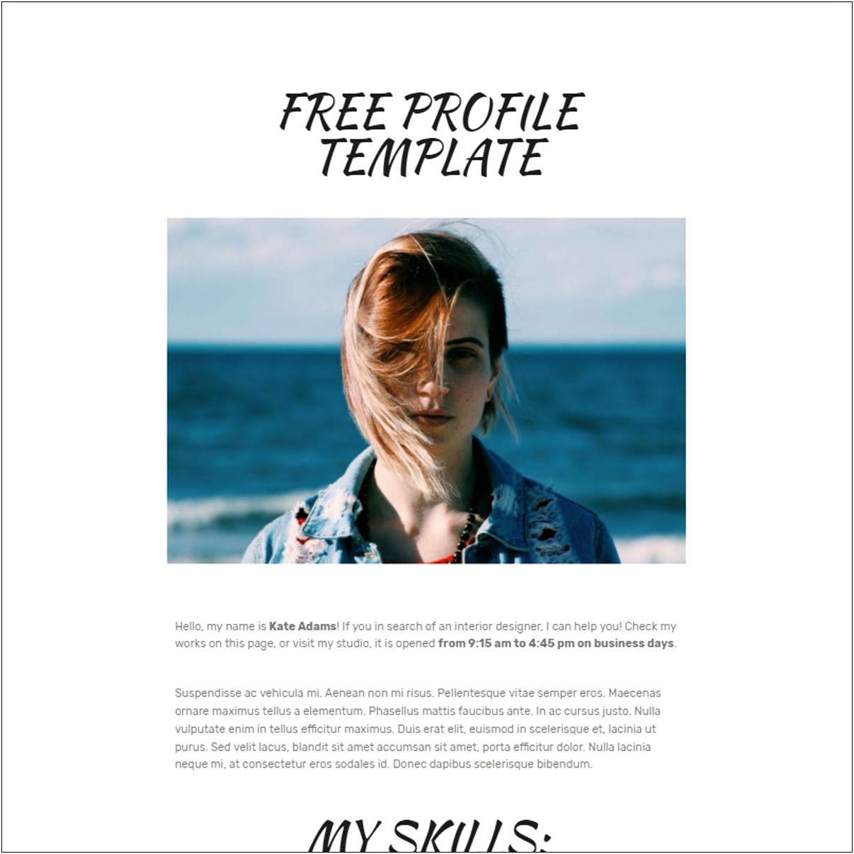 Profile Template Html Css Free Download