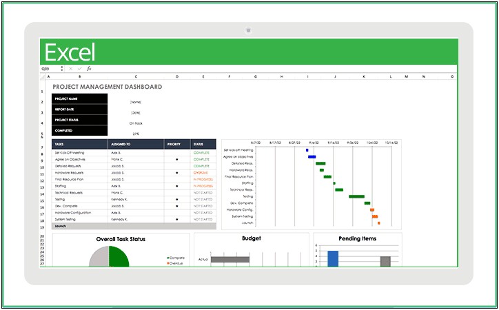 Program Management Dashboard Excel Template Free