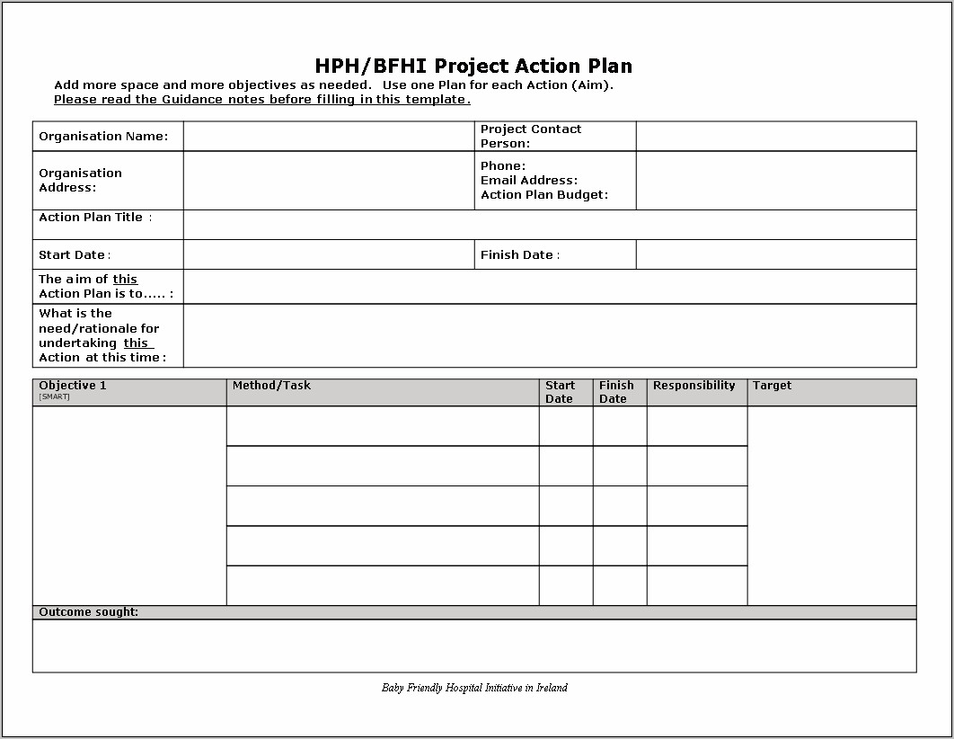 Project Plan Template Word Free Download