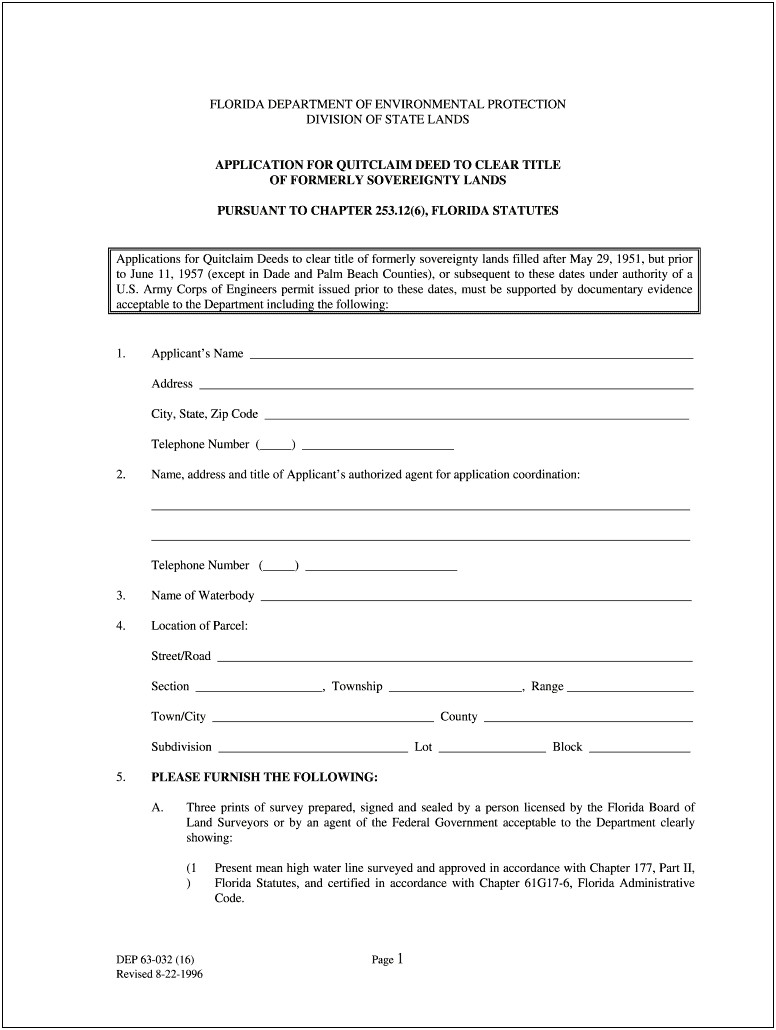 Quit Claim Deed Template Free Download