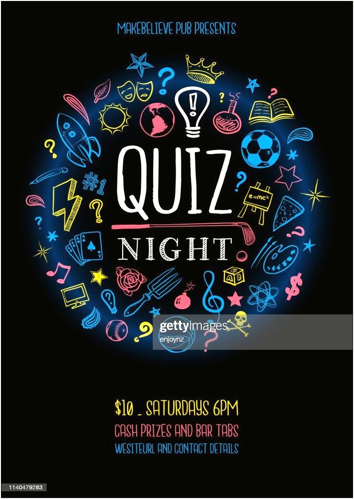 Quiz Night Poster Template Free Download