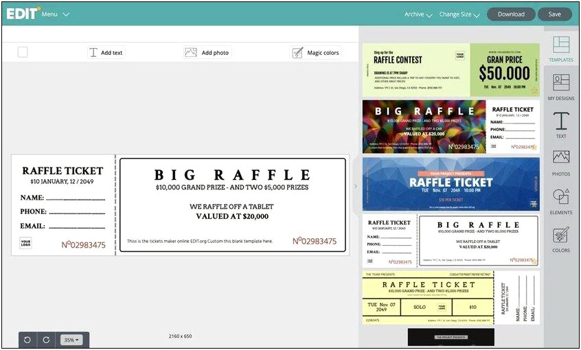 Raffle Ticket Template Free Download Word