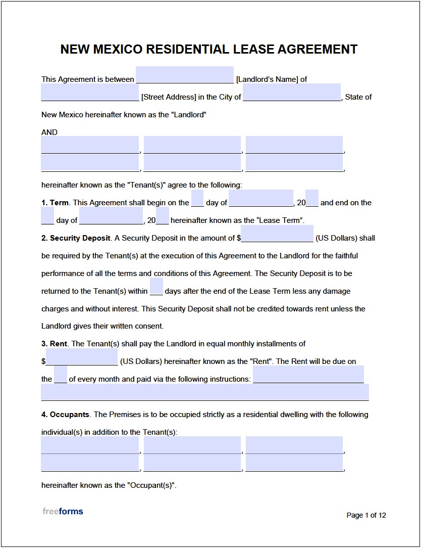 Rent A Room Contract Template Free