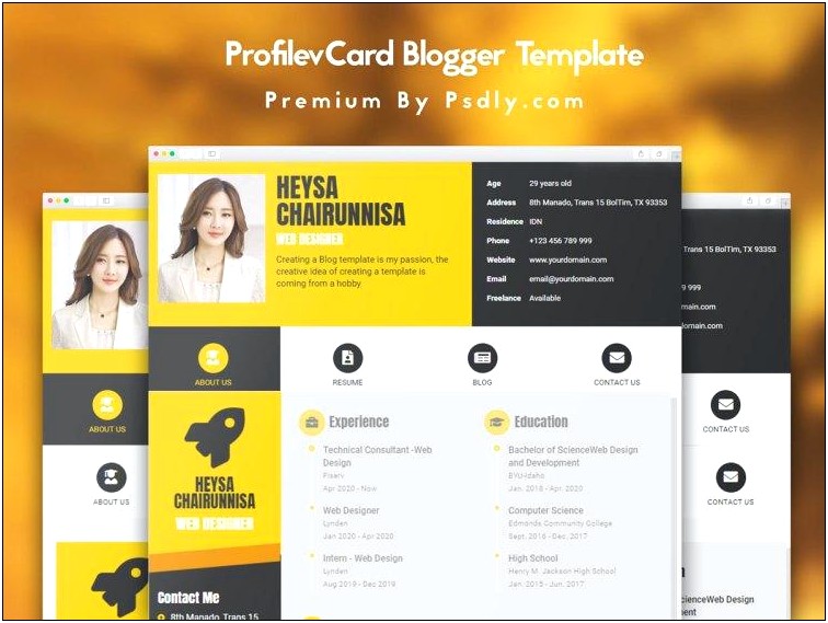 Responsive Profile Page Template Free Download