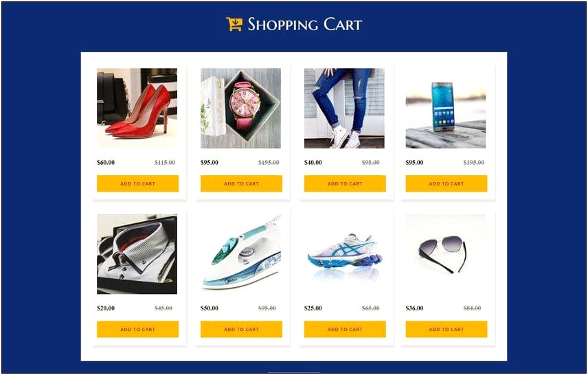Responsive Shopping Cart Template Free Download