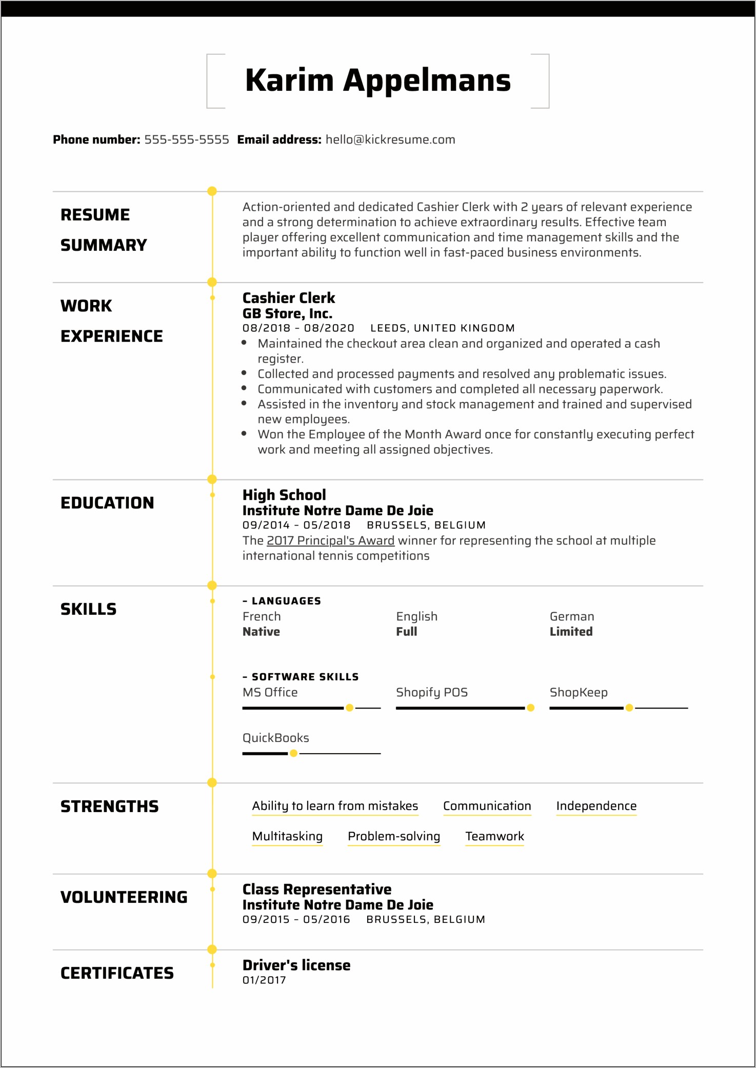 Resume Skills Examples For Grocery Clerck