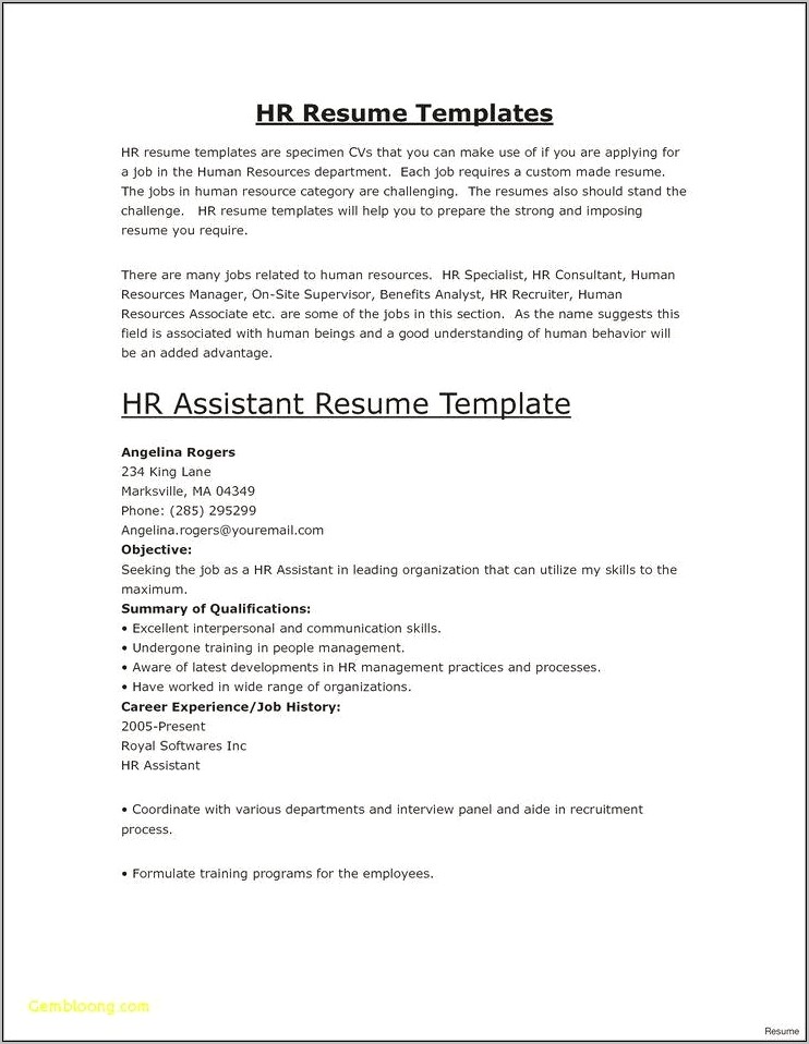 Resume Skills For Current Job Holder