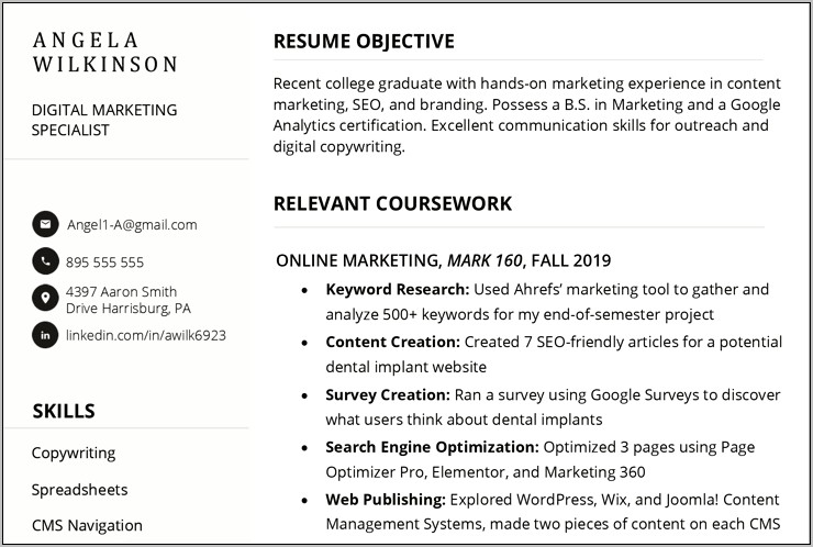 Resume Skills For First Time Job