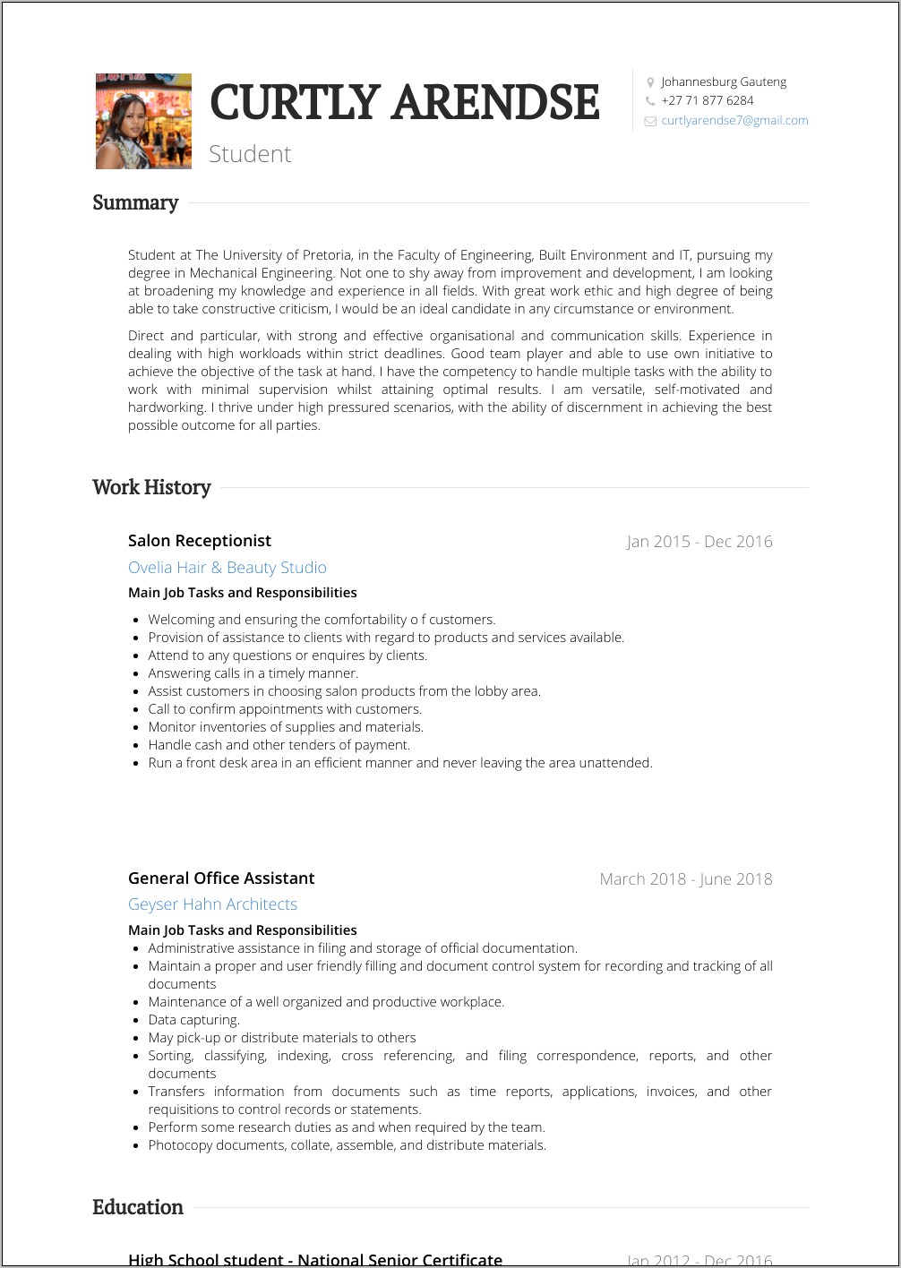 Resume Skills For Secretary At A School