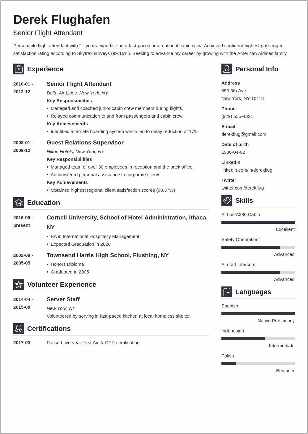 Resume Summary Examples For Airline Schedule Specialist