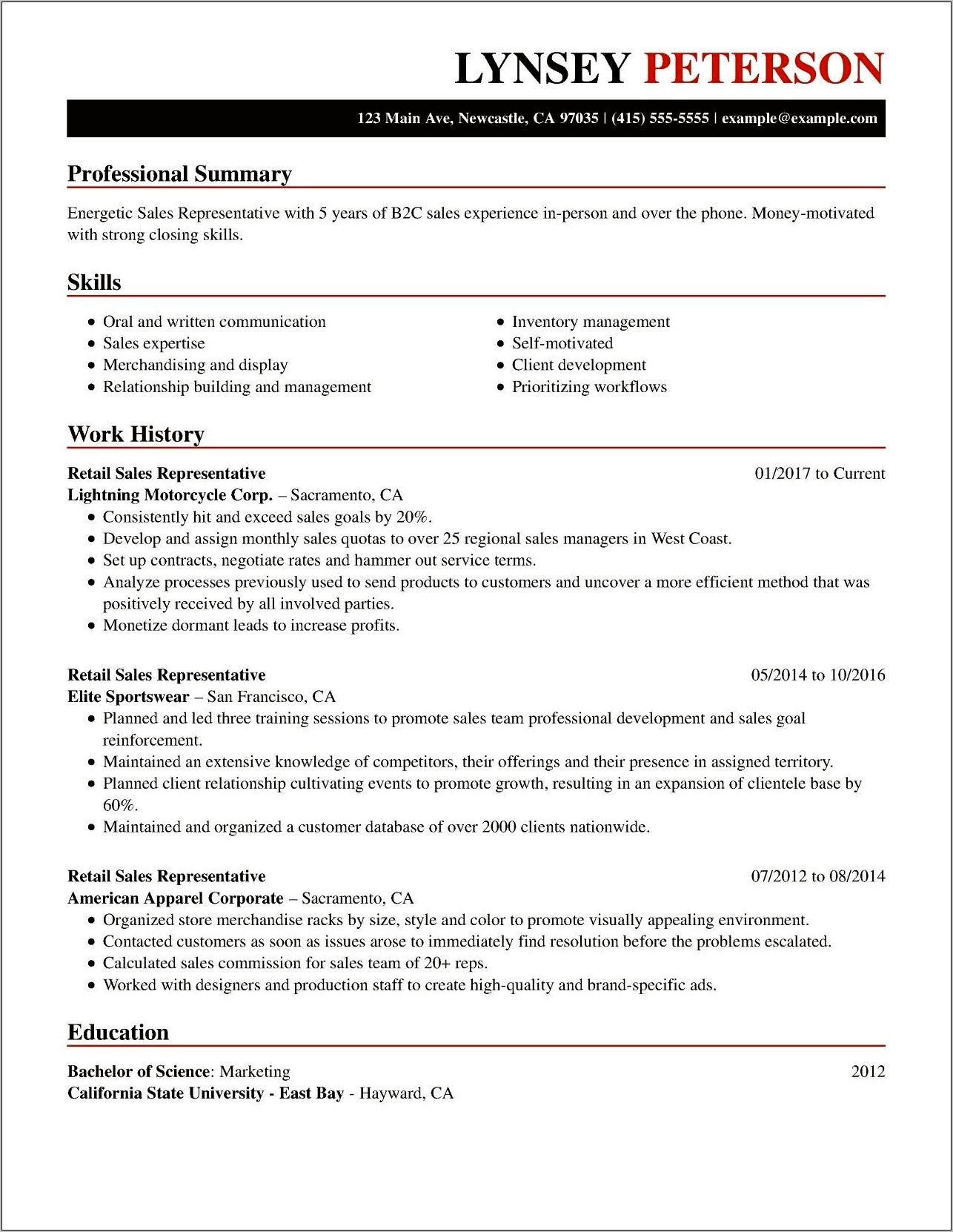 Resume Summary Examples For Customer Service Representative