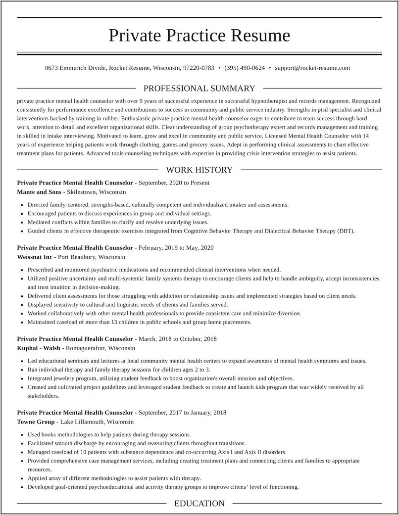 Resume Summary Examples For Residential Counselor