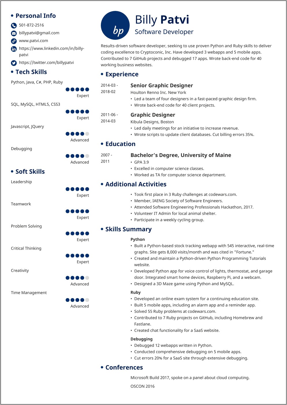 Resume Summary For Changing Careers Examples