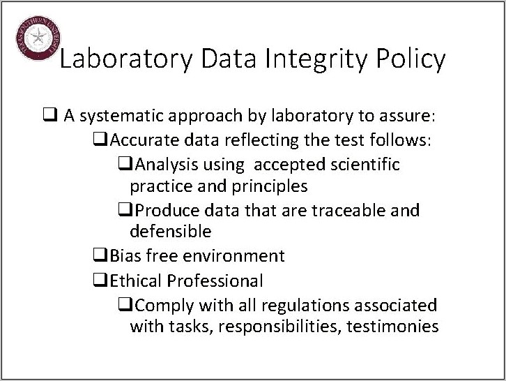 Resume Summary For Customer Service Data Integrity