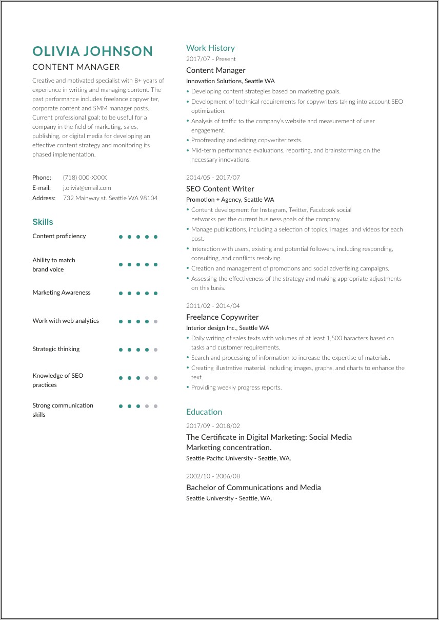Resume Summary For Remote Jobs Examples