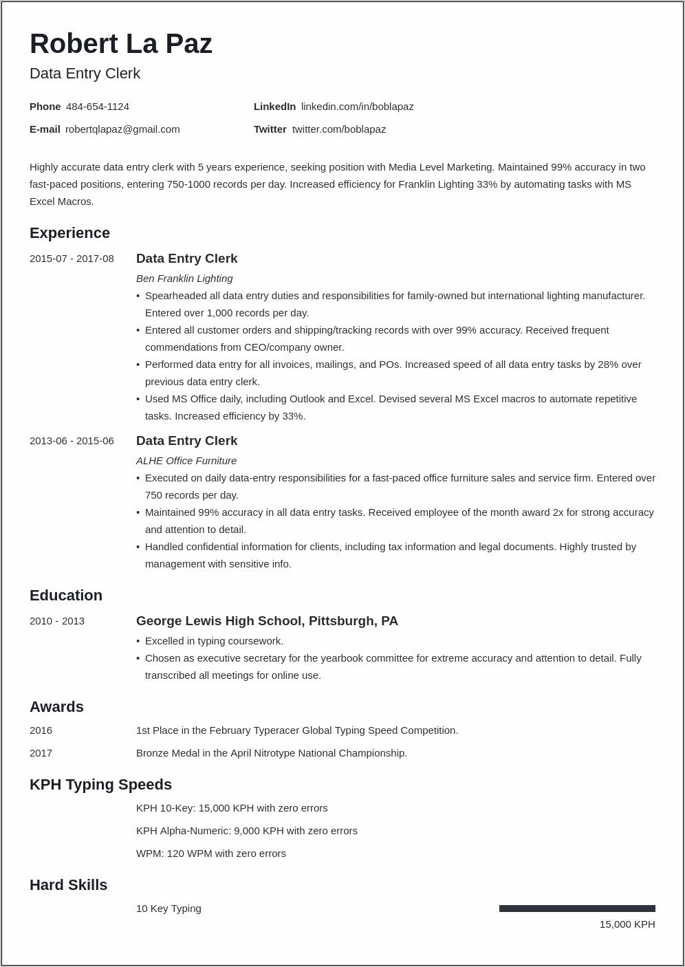 Resume Summary For Someone Looking To Do Transcription