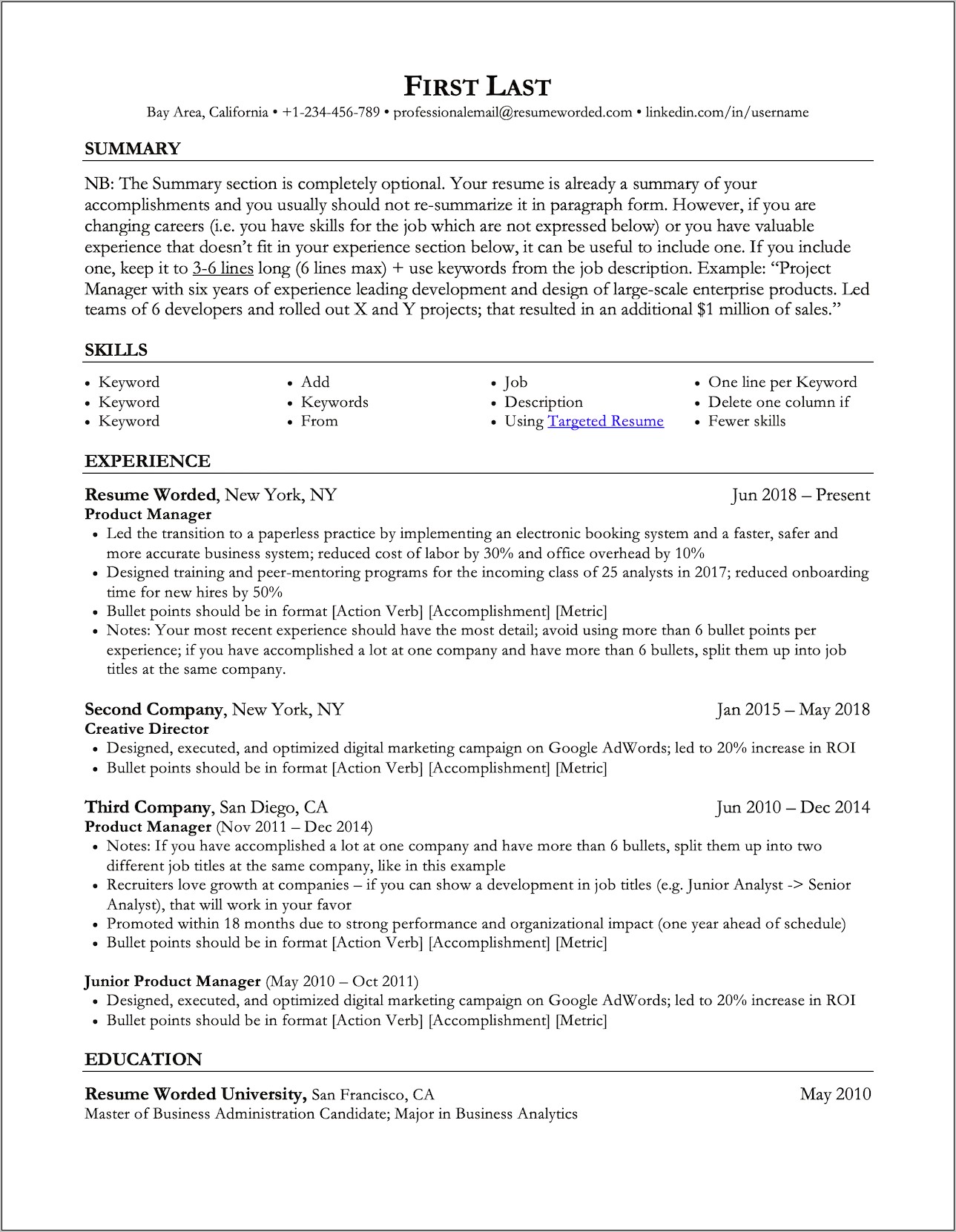 Resume Summary Of Qualifications Career Change