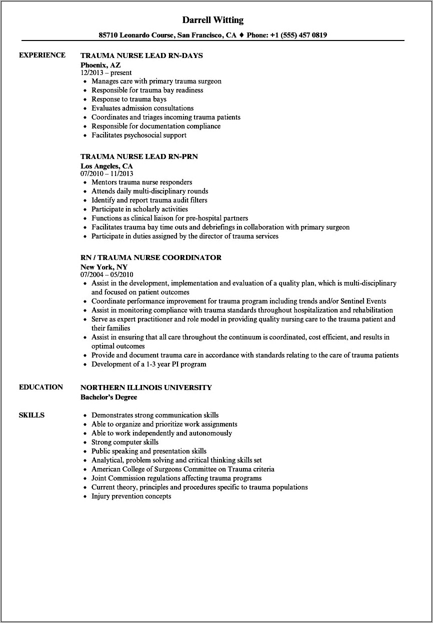 Resume Summary Statement For Admitting Coordinator Hospital