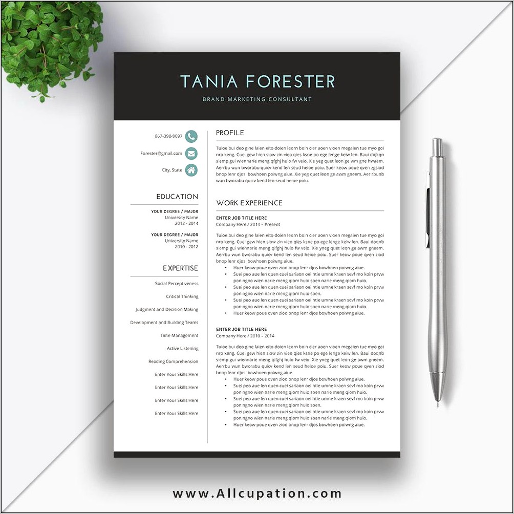 Resume Template 2018 With Cover Letter