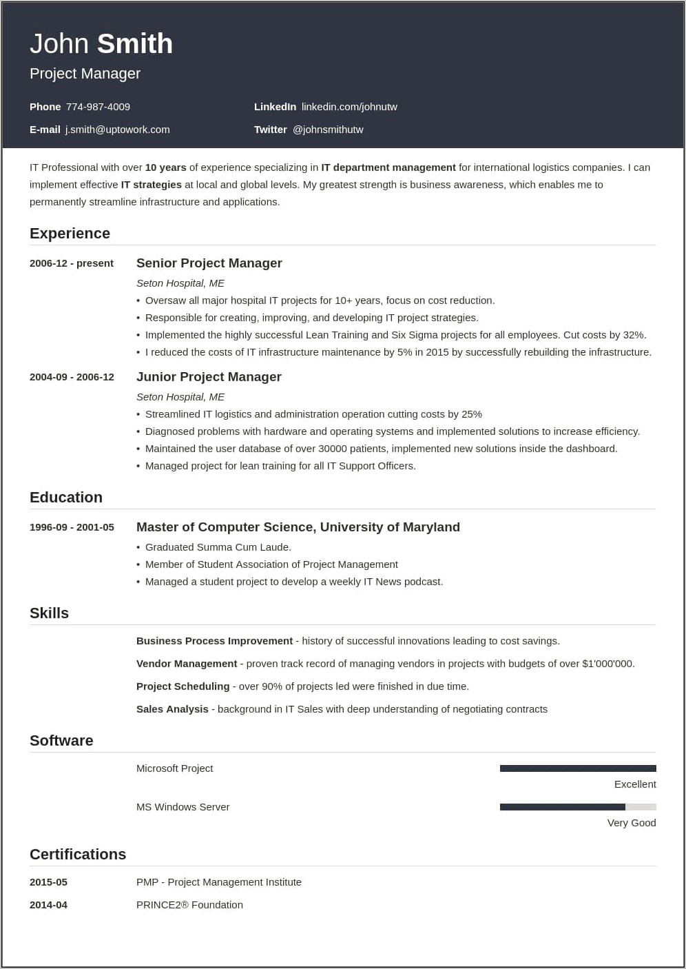 Resume Template Best Suited For Ats Systems