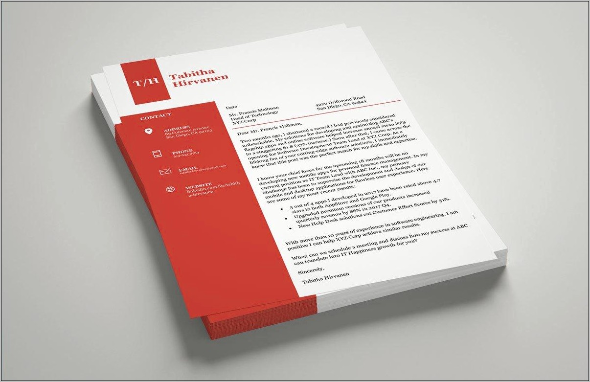Resume Template Cover Letter Microsoft Word