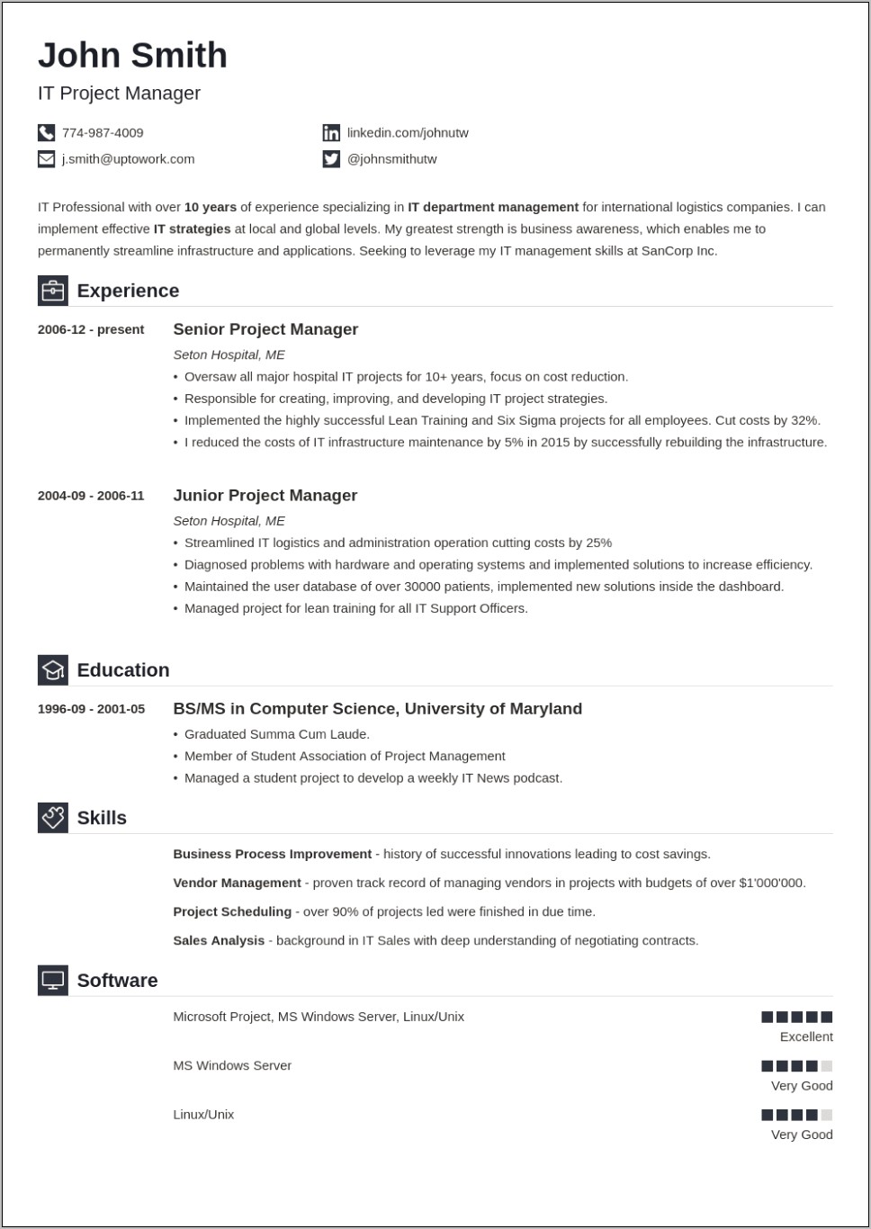 Resume Template For A Lot Of Experience