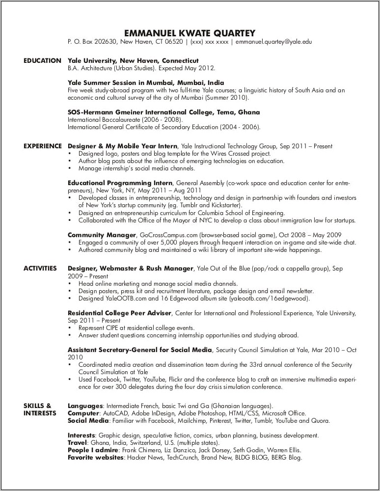 Resume Template For Engineer Quora