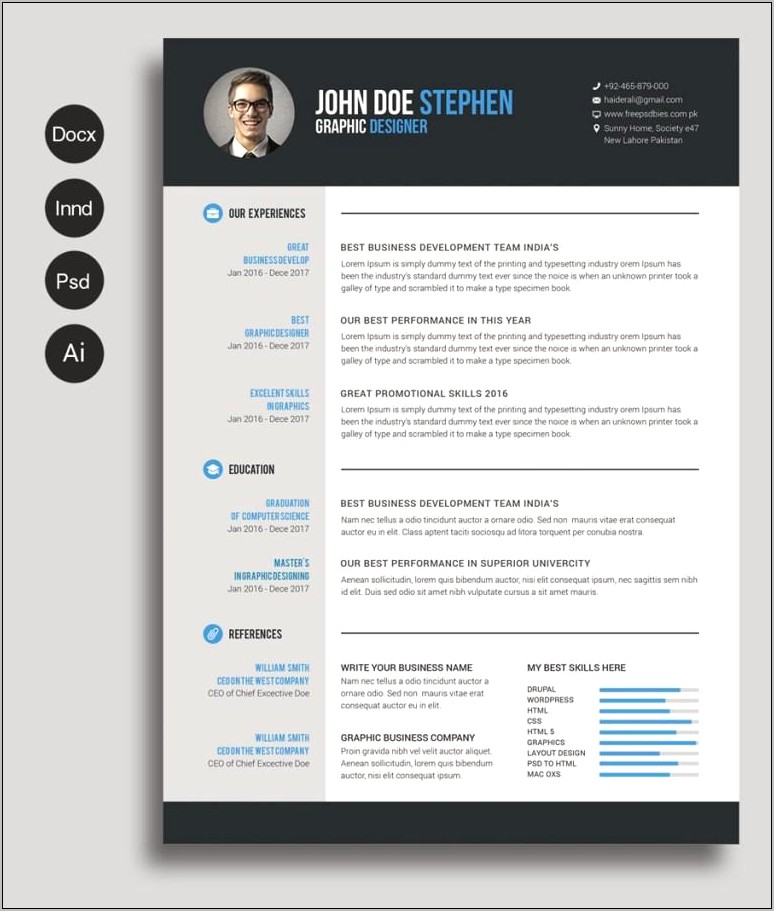 Resume Template For Ms In Cs Free Download