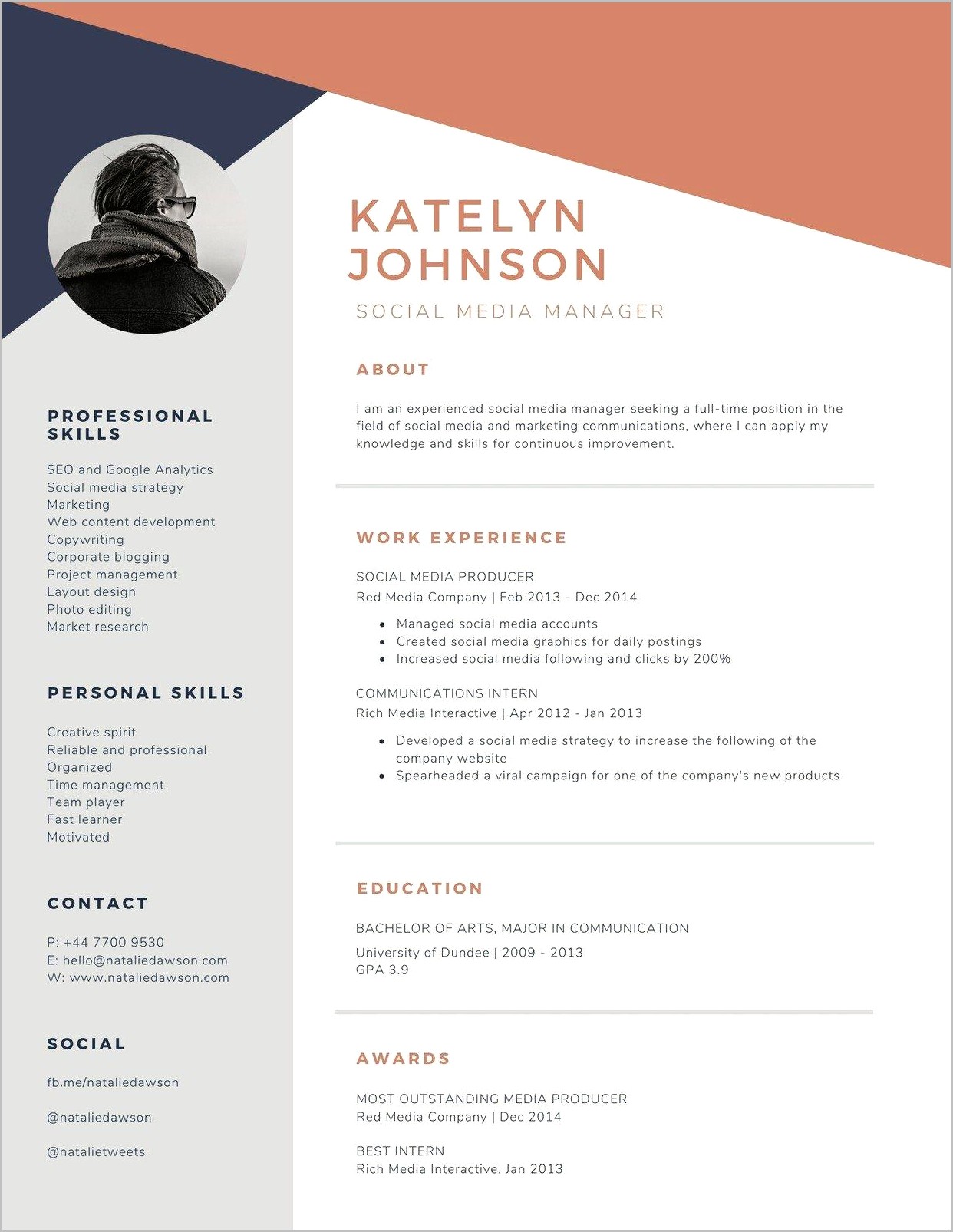 Resume Template For Rich Text Document