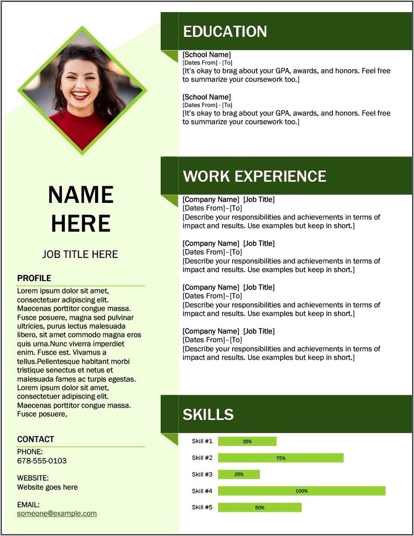 Resume Template Free Download Word File