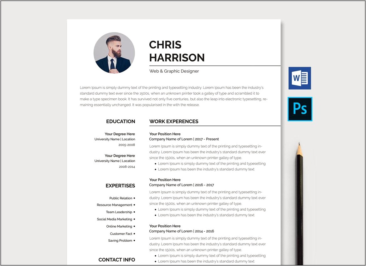 Resume Template Free For Work Study