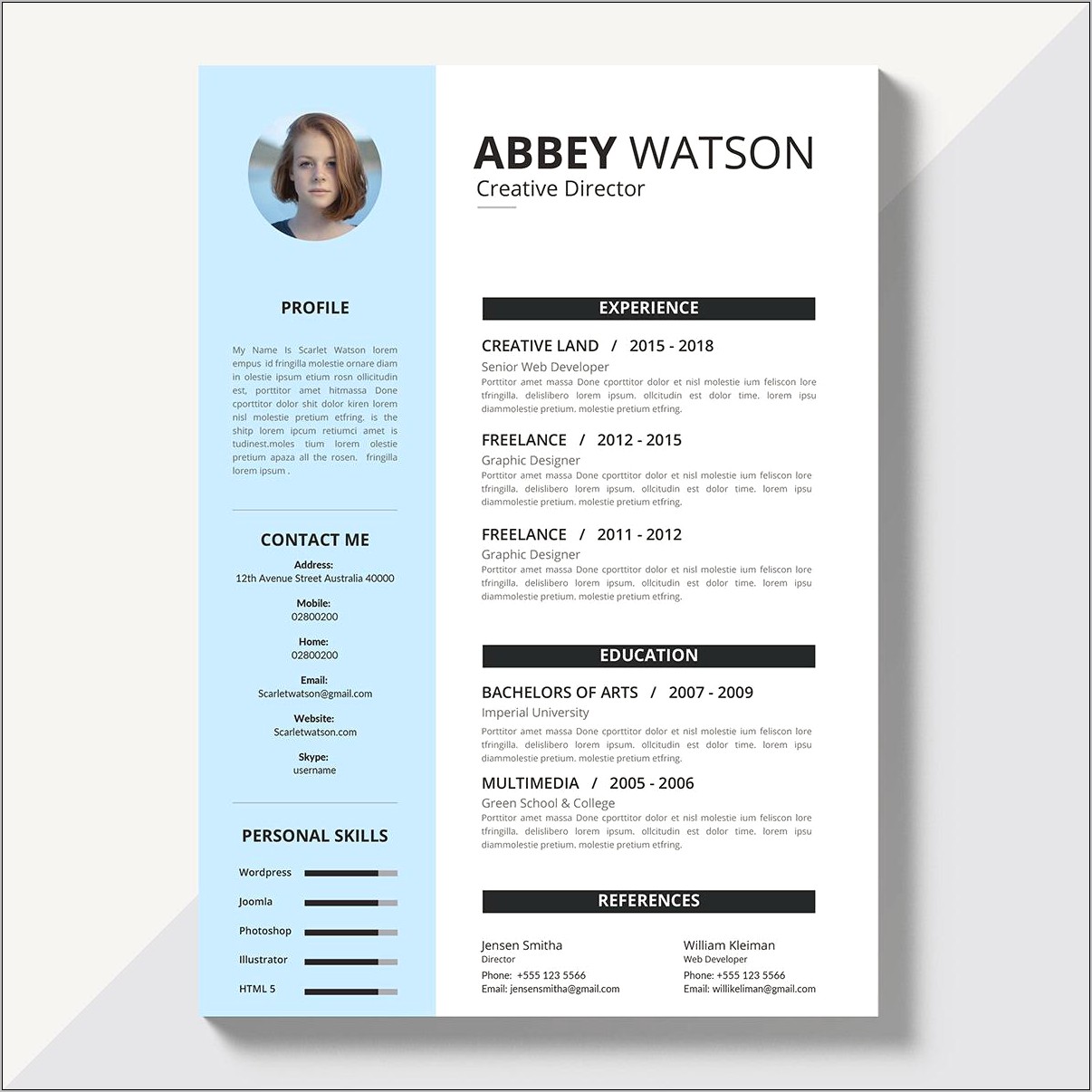 Resume Template Free No Sign Up