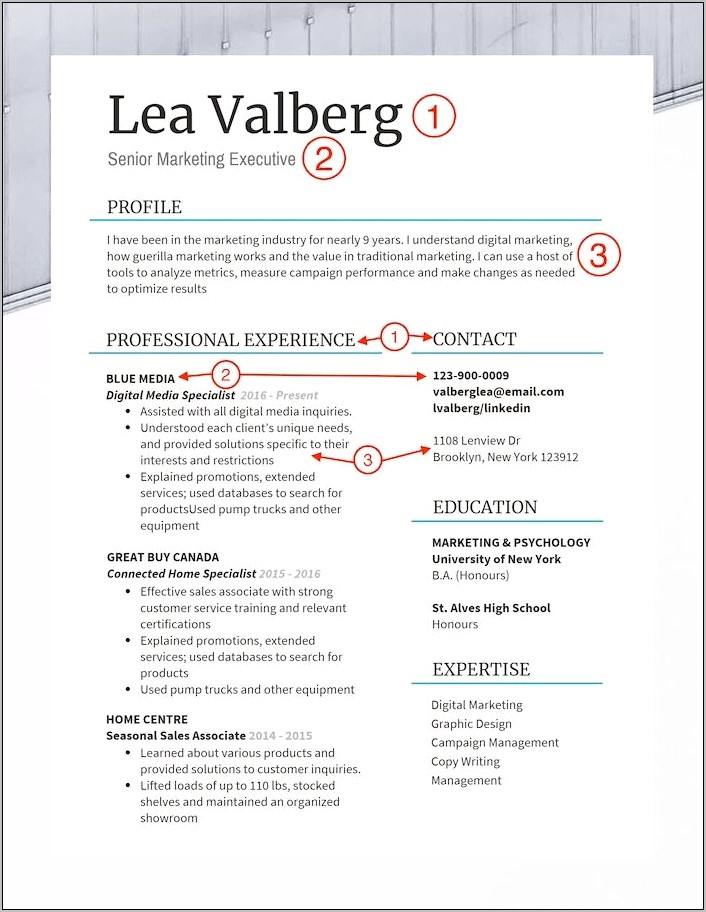 Resume Template Industry Specific Bullet Points