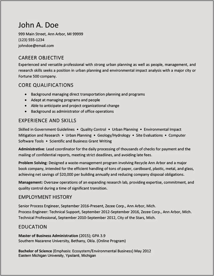 Resume Template Job Not Fully Qualified