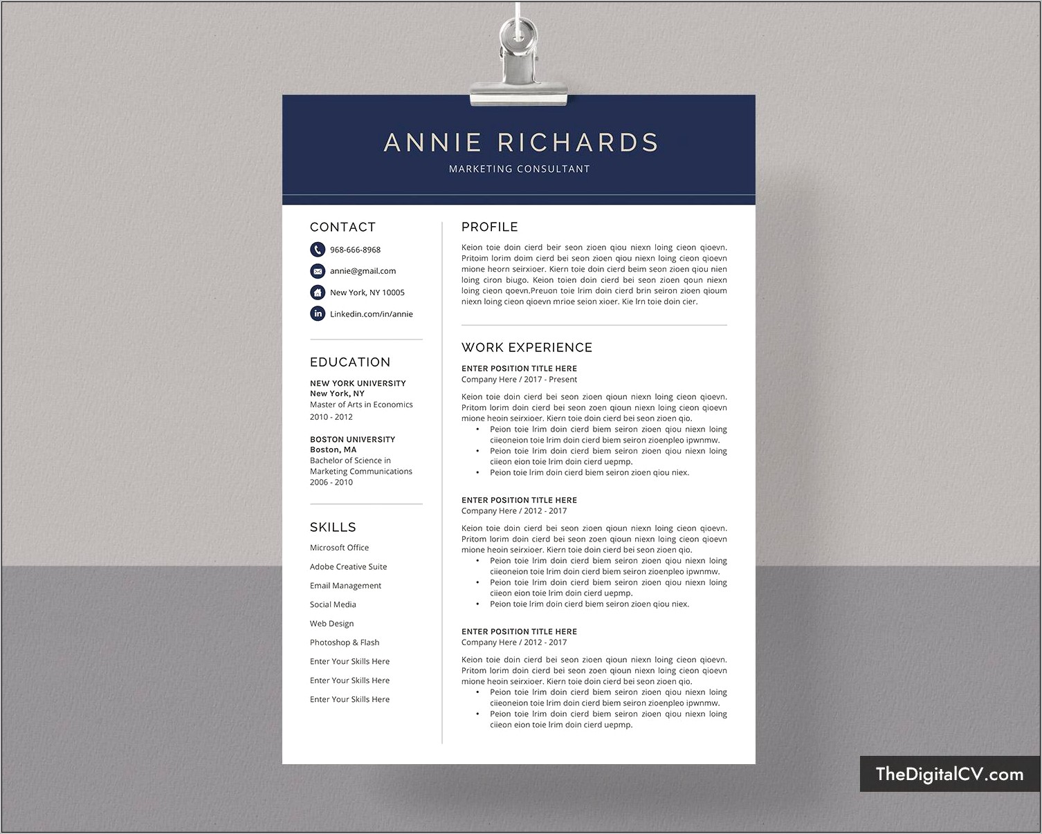 Resume Template To Fill In Word