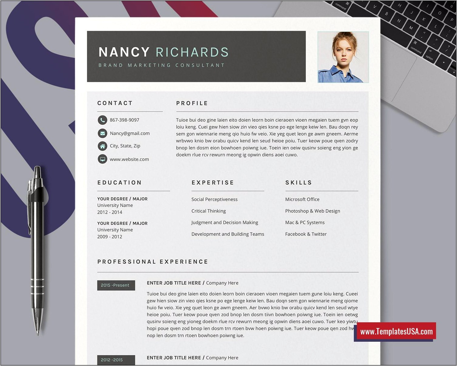 Resume Template With Icons To Websites