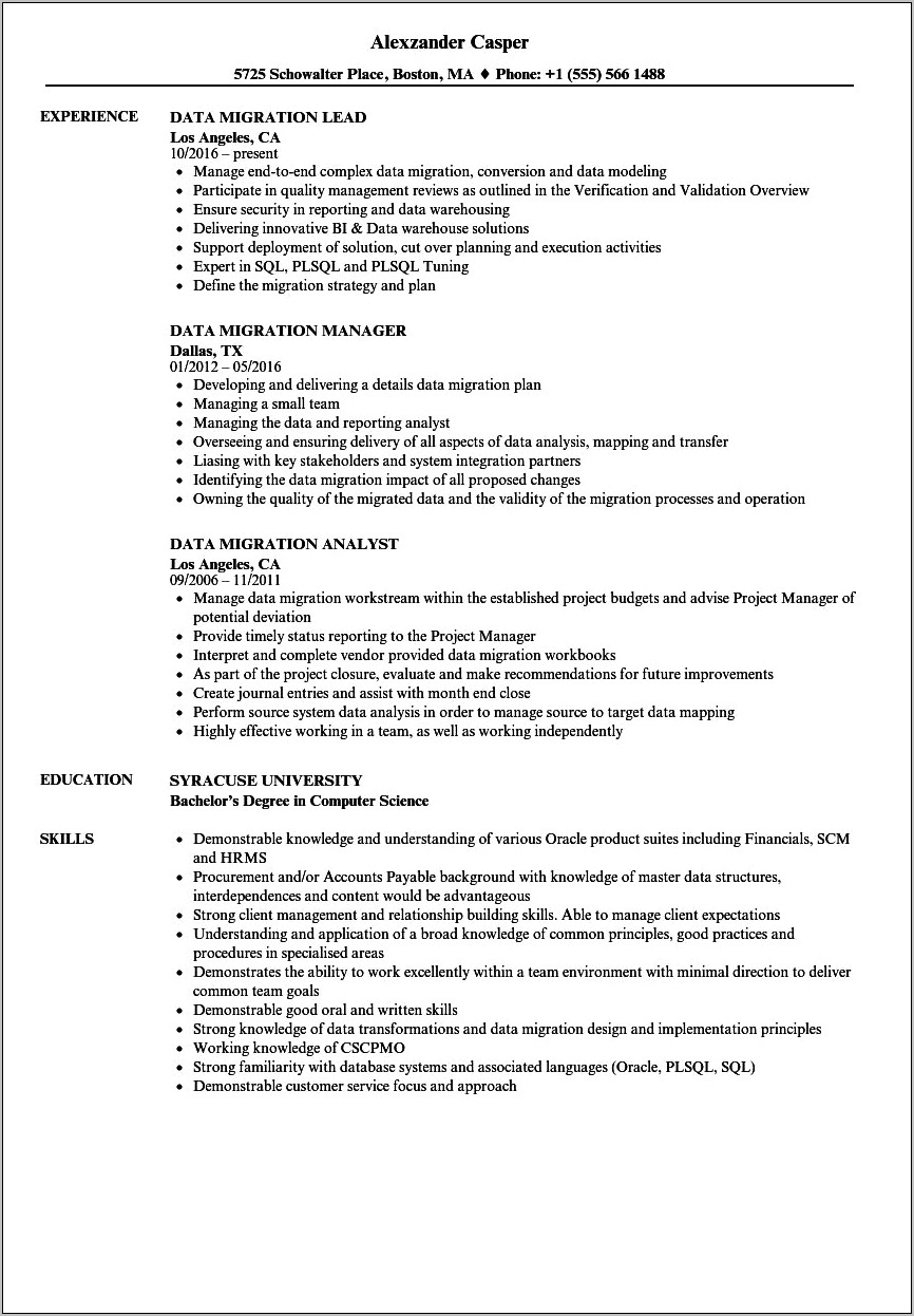 Resume Template With Moveit File Transfer